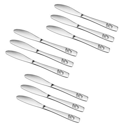 9 Piece Stainless Steel Kids Knives, Kids Cutlery, Child and Toddler Safe Flatware, Kids Silverware, Kids Utensil Set, Includes A Total of 9 Knives for Great Convenience, Ideal for Home and Preschools