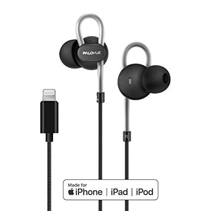 PALOVUE Lightning Headphones Magnetic Earbuds MFi Certified Earphones with Mic Controller Noise Cancelling Compatible iPhone X/XR/XS/XS Max/iPhone 8/P iPhone 7/P, NeoFlow Color (Black)