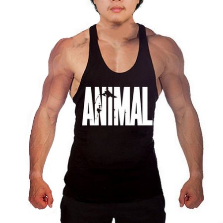 WAYLONGPLUS Mens Animal Letter Print Fitness Gym Stringer Tank Tops for Bodybuilding Muscle Workout