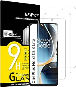 NEW'C 3 Piezas, Protector Pantalla para OnePlus Nord CE 3 Lite 5G,OnePlus Nord N30 5G, Cristal Templado Antiarañazos, Antihuellas, Dureza 9H,0.33 mm Ultra Transparente, Ultra Resistente