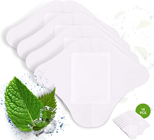 Mint Foot Pads, Natural Bamboo Vinegar Foot Pad for Foot Care, Deep Cleansing Foot Patches, Relieve Stress, Improve Sleep, Relaxation, Adhesive Sheets, 14PCS