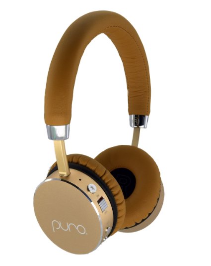 Puro Sound Labs, The Premium Kids Headphone, Kids Volume Limiting Bluetooth Wireless Headphones (Tan,Gold)
