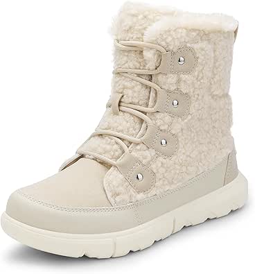 DREAM PAIRS Womens Winter Boots Cozy Faux Fur Anti-Slip Snow Boots Lace Up Comfort Stylish Ankle Booties for Cold Weather City Walk