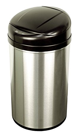 NST Nine Stars DZT-40-8 Infrared Touchless Automatic Motion Sensor Lid Open Trash Can, 10.6-Gallon