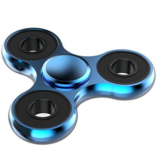 EPABO / Fidget Spinner Toy Ultra Durable Stainless Steel Bearing High Speed 2-4 Min Spins Precision Metal Material Hand spinner EDC ADHD Focus Anxiety Stress Relief Boredom Killing Time Toys (Aluminum Blue)