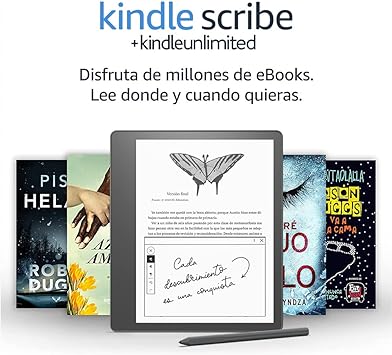 Kindle Scribe, el primer Kindle para leer y escribir, con una pantalla Paperwhite de 10,2" y 300 ppp | Con lápiz prémium | 16 GB   Kindle Unlimited