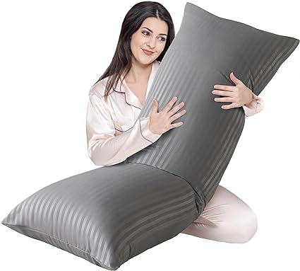 Cosybay Dark Grey Full Body Pillow Insert - Fluffy Long Bed Pillow for Adults - Firm Large Body Pillow for Side and Back Sleepers - 20x54 Inch(Dark Grey)