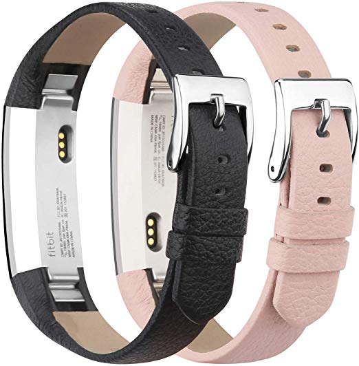 iGK Genuine Leather Replacement Compatible for Fitbit Alta Band and Fitbit Alta HR Bands, Leather Wristbands Straps for Women Men