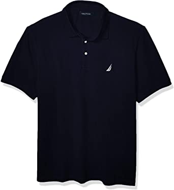 Nautica Men's Short Sleeve Solid Stretch Cotton Pique Polo Shirt