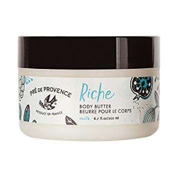 Pre de Provence Riche Collection Three Cream Hydrating and Soothing Body Butter, Milk, 0.5 Pound