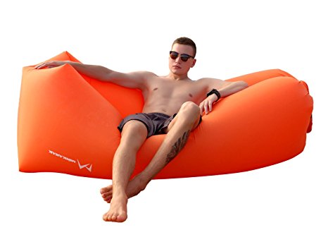 MINKANAK Air Inflatable Lounger Sofa Loungers Chair With Bag&Securing Stake Portable Hangout Hammock Couch bed Lazy Bag For Outdoor Travelling, Camping, Hiking, Picnics, Beach and Music Festival