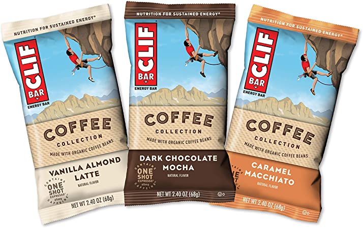 Clif Bars with 1 Shot of Espresso - Energy Bars - Coffee Collection - Variety Pack - 65 MGS of Caffeine Per Bar (2.4 Ounce Breakfast Snack Bars, 15 Count)