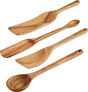 Rachael Ray Tools & Gadgets Kitchen/Cooking/Utensils Set, 4 Piece, Acacia Wood