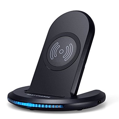 Hompie Fast Wireless Charger, QI Wireless Charging Pad Stand with LED Light, Overheat Protection