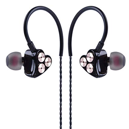 BOT1 In Ear Monitors,Dynamic Wired Earphone, High Resolution earbuds with 3.5 MM heavy bass headphone stereo balance Hifi high sound quality resolution each side 3 Dynamic (3DD) (With mic Black)