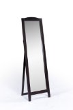 Kings Brand Cherry Finish Wood Frame Floor Standing Mirror