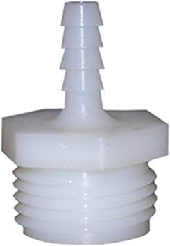 LASCO 19-9501 Male Hose Thread Adapter Barb Fitting with 1/4-Inch Barb and 3/4-Inch Male Hose Thread, Nylon