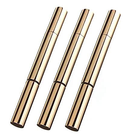 Rocutus 3pcs Refillable Plastic Empty Nail Oil Pen With Brush Gold Twist Bottle Portable Tooth Whitening Gel Cosmetic Eyelash Growth Container