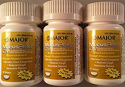 [3 Pack] Mucusrelief® Dm 400mg Guaifenesin/20mg Dextromethorphan 30 Tablets Expectorant & Cough Suppressant (Pack of 3=90 Tablets) *Compare to the Same Active Ingredients Found in Mucinex Dm