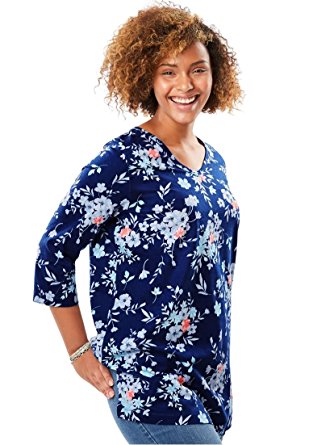 Women's Plus Size Perfect Print V-Neck Tunic