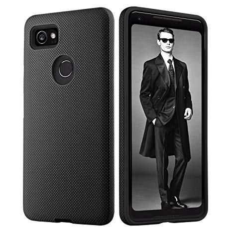 Google Pixel 2 XL Case, DUEDUE 2 in 1 Heavy Duty Slim Shockproof Drop Protection Hybrid Hard PC Covers Soft TPU Bumper Rugged Protective Phone Case for Google Pixel 2 XL (2017), Black