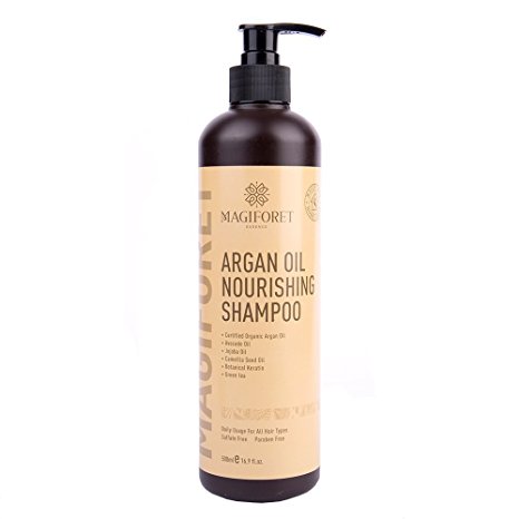 MagiForet Restoration Moroccan Organic Argan Oil Shampoo with Formula Penetrating Oil for Hair Growth Therapy Treated 16.9oz