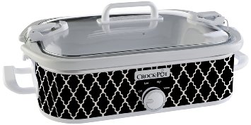 Crock-Pot 3.5-Quart Casserole Crock Manual Slow Cooker, Black and White, SCCPCCM350-BW