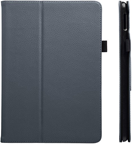 AmazonBasics iPad PU Leather Case Auto Wake/Sleep Cover, Grey, 9.7"