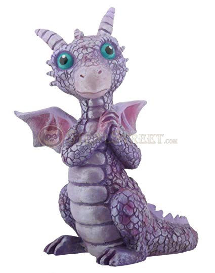 3.75 Inch Cold Cast Resin Purple and Pink Baby Dragon Figurine
