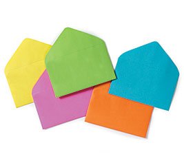 Enclosure Card #63 Everyday Asst Colors Envelopes 2 1/2" X 4 1/4" Gift Supplies- 50 Pack