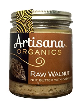 Artisana 100% Organic Raw Walnut Butter with Cashews-8 oz