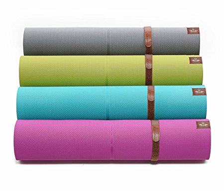 Heathyoga Eco Friendly 6mm Thick SGS Certified, TPE Textured, Non-Slip Extra Large Yoga Mat, 72 x 25-inches