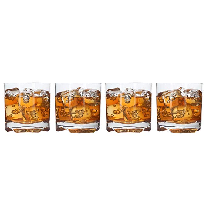 Lily's Home Unbreakable Whisky Scotch Tumbler Glasses, Premium Glasses are Made of Shatterproof Tritan Plastic, Ideal for Indoor and Outdoor Use, Reusable (10 oz. Each, Set of 4)