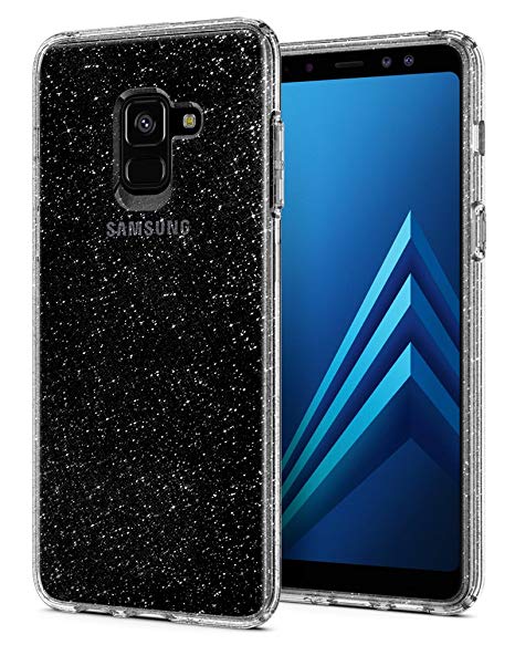 Galaxy A8 Case Spigen Liquid Crystal - Slim Protection and Premium Clarity for Samsung Galaxy A8 (2018) - Glitter Crystal Quartz