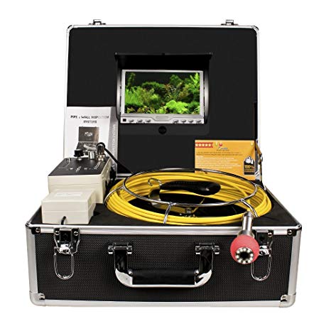 Pipe Inspection Camera, Drain Sewer Industrial Endoscope Anysun PIC-30DVR Waterproof IP68 30M/100ft Snake Video System with 7 Inch LCD Monitor 1000TVL Sony CCD DVR Recorder (8GB SD Card Include)