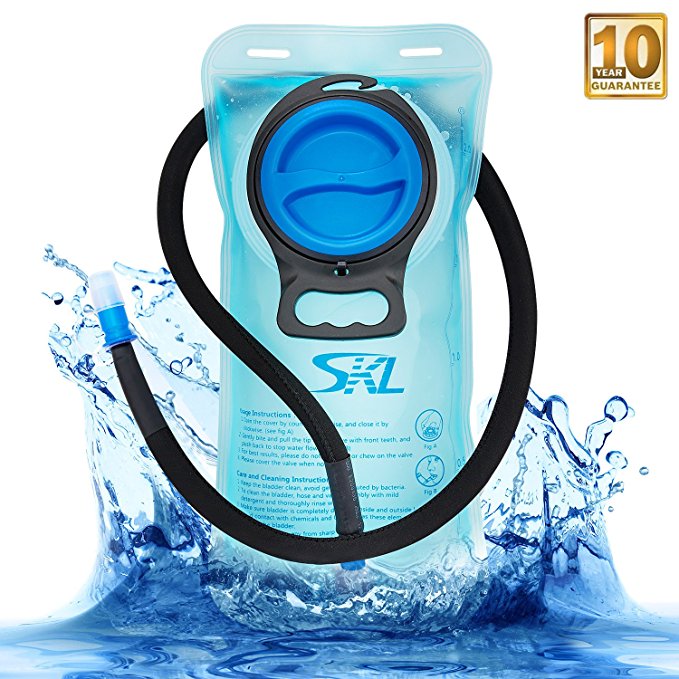 SKL Hydration Bladder 3 Liter Water Bladder for Hydration Pack Leak Proof BPA Free Water Backpack for Hiking Running Cycling Biking Climbing kids Adults, Quick Release Insulated Tube, Shutoff Valve