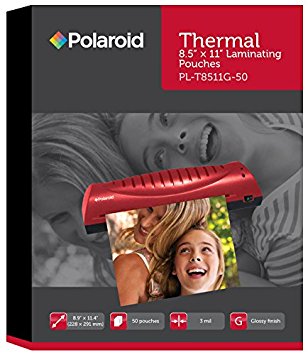 Polaroid Thermal Laminating Pouches, 8.9 x 11.4-Inches, 3 mil thick, 50-Pack