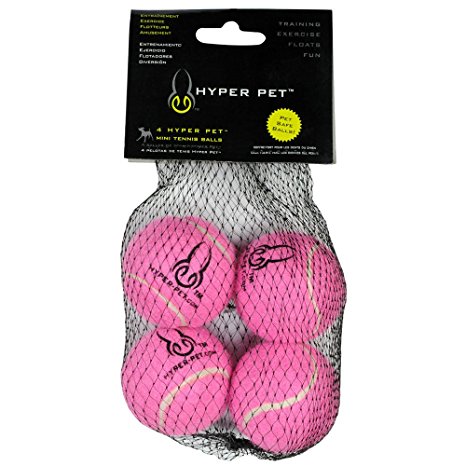 Hyper Pet Mini Tennis Balls for Dogs, 4-Pack, Pink