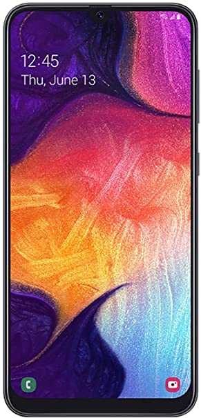 Samsung Galaxy A50 US Version Factory Unlocked Cell Phone with 64GB Memory, 6.4" Screen, Black with Free Tempered Glass