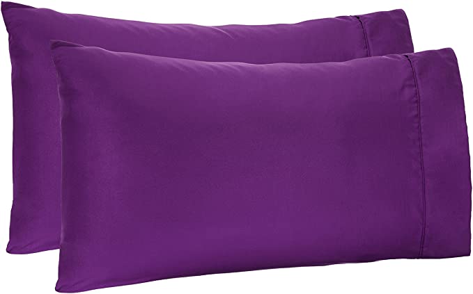 AmazonBasics Light-Weight Microfiber Pillowcases - 2-Pack, Standard, Plum