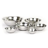 ChefLand Mixing Bowls Standard Weight Stainless Steel Mirror Finish 34 112 3 4 5 and 8 Qt Set of 6