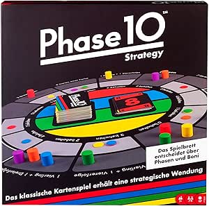 Mattel Games FTB29 Phase 10 Strategy Board Game, Suitable for 2-6 Players, Playing Time Approx. 60-90 Minutes, Ages 7