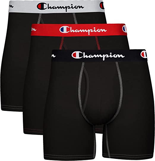 Champion Men's Cotton Stretch Total Support Pouch Boxer Brief 3 Pack