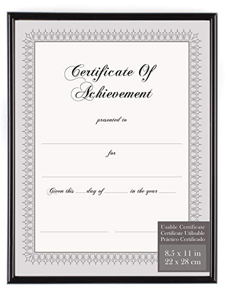 Gallery Solutions 06FP478 Black Backloader Document Frame, 8-1/2 by 11-Inch