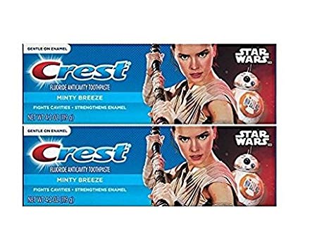 Crest Pro Health Junior Star Wars Children's Fluoride Anticavity Toothpaste Minty Breeze 4.2 oz,119 gr (Pack of 2)