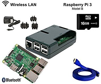 Raspberry Pi 3 1GB RAM 1.2GHz 64-bit quad-core 16GB CLASS 10 Kodi Openelec Media Center Kit Latest (Black)