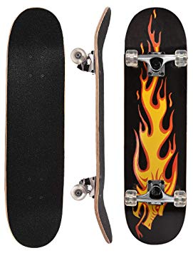 ChromeWheels 31 inch Skateboard Complete Longboard Double Kick Skate Board Cruiser 8 Layer Maple Deck for Extreme Sports and Outdoors