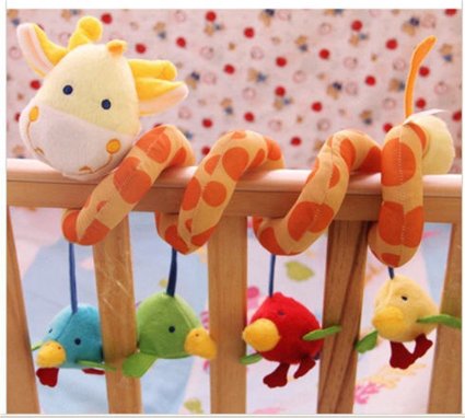 ELENKER Giraffe Baby Crib Toy from Wrap Around Crib Rail Toy or Stroller Toy Favorite Baby Toys