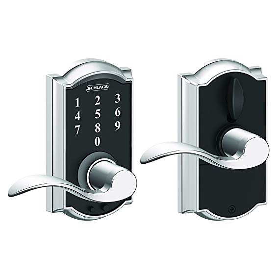 Schlage Touch Camelot Lock with Accent Lever (Bright Chrome) FE695 CAM 625 ACC