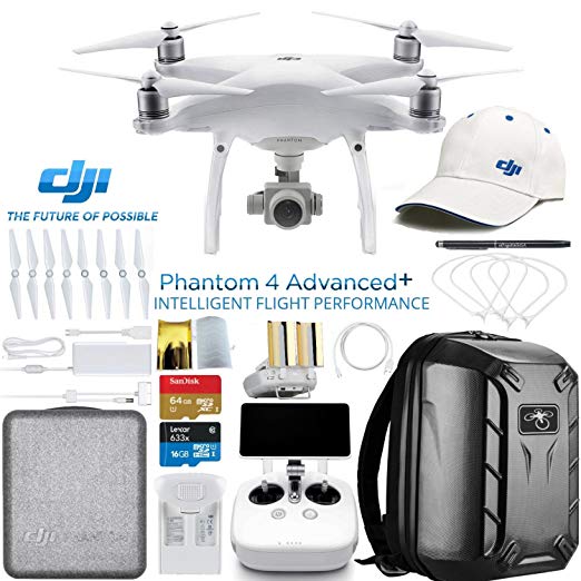 DJI Phantom 4 ADVANCED PLUS (Phantom 4 ADV  - Remote with Built in Screen) Quadcopter Starters Bundle